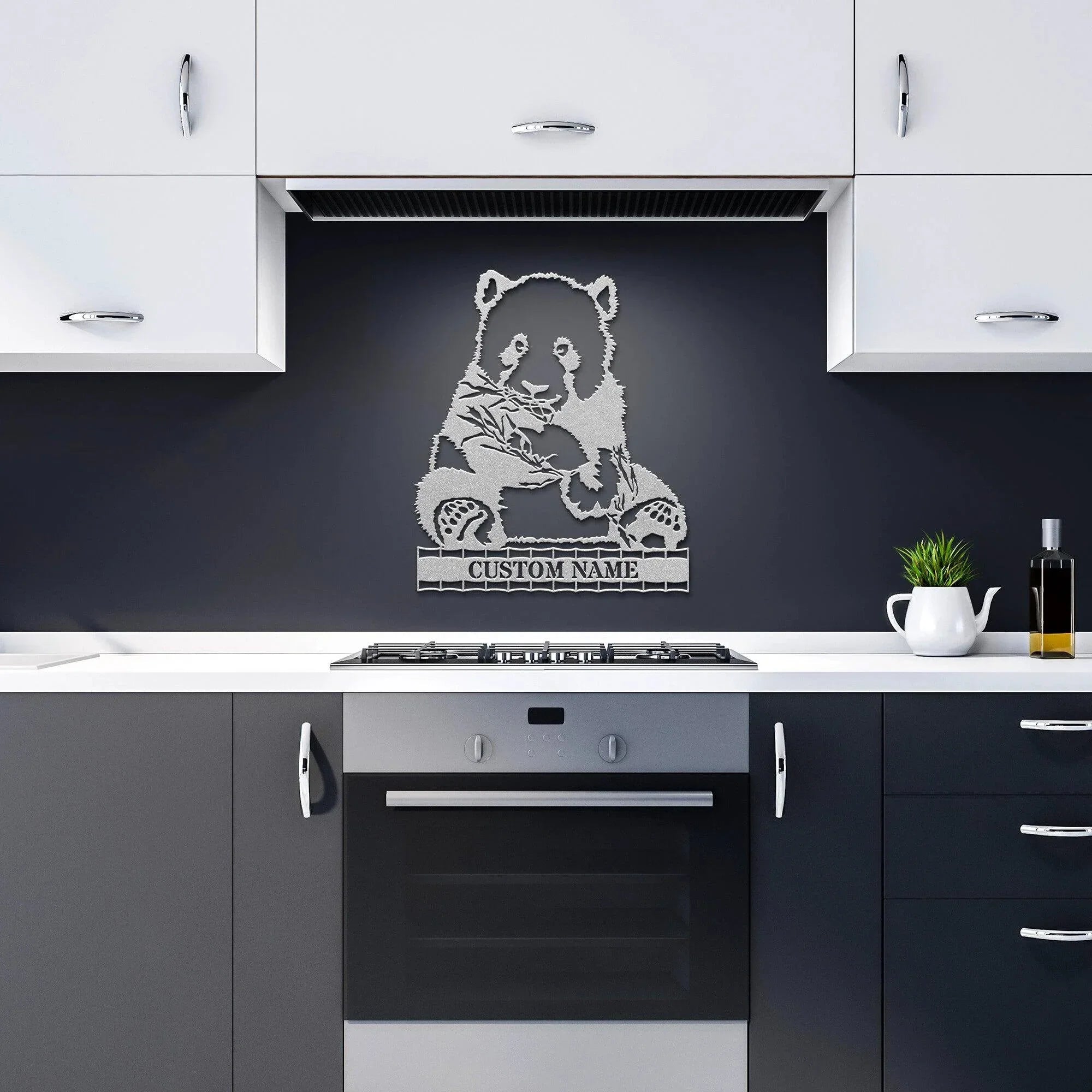 Panda Bear Personalized Metal Art Wall Sign
