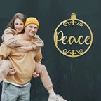 Peace Ornament Indoor Outdoor Steel Holiday Wall Sign