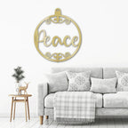 Peace Ornament Indoor Outdoor Steel Holiday Wall Sign