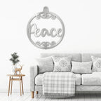 Peace Ornament Indoor Outdoor Steel Holiday Wall Sign