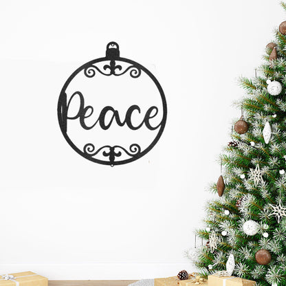 Peace Ornament Indoor Outdoor Steel Holiday Wall Sign