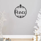 Peace Ornament Indoor Outdoor Steel Holiday Wall Sign