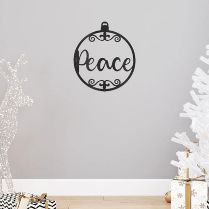 Peace Ornament Indoor Outdoor Steel Holiday Wall Sign