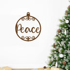 Peace Ornament Indoor Outdoor Steel Holiday Wall Sign