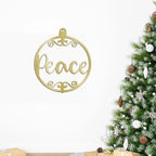 Peace Ornament Indoor Outdoor Steel Holiday Wall Sign