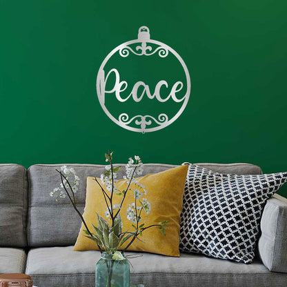 Peace Ornament Indoor Outdoor Steel Holiday Wall Sign