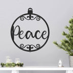 Peace Ornament Indoor Outdoor Steel Holiday Wall Sign