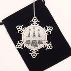 Personalized Snowflake Christmas Tree Ornament Family Name Laser Engraved Stainless Steel Keepsake