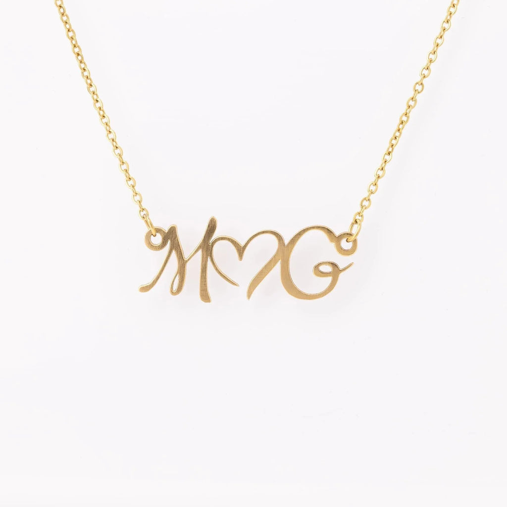 Personalized Double Initial Heart Necklace