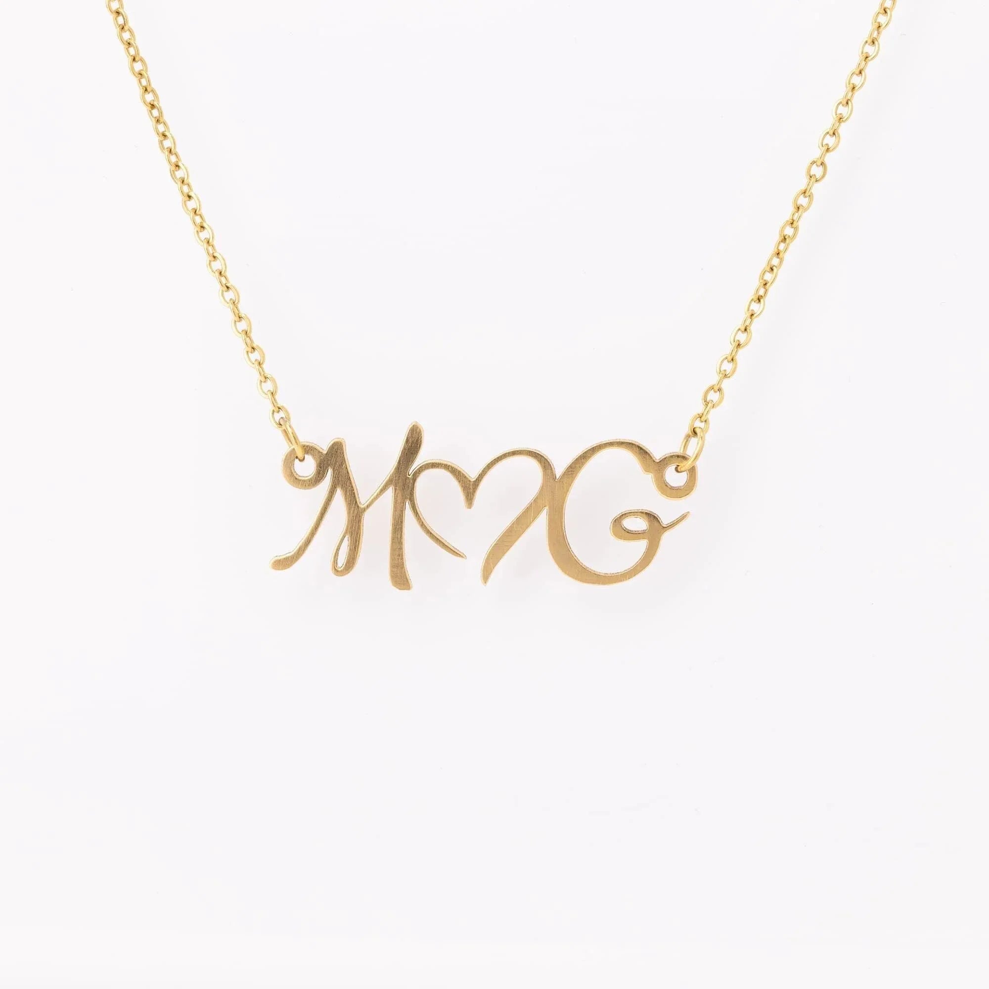 Personalized Double Initial Heart Necklace