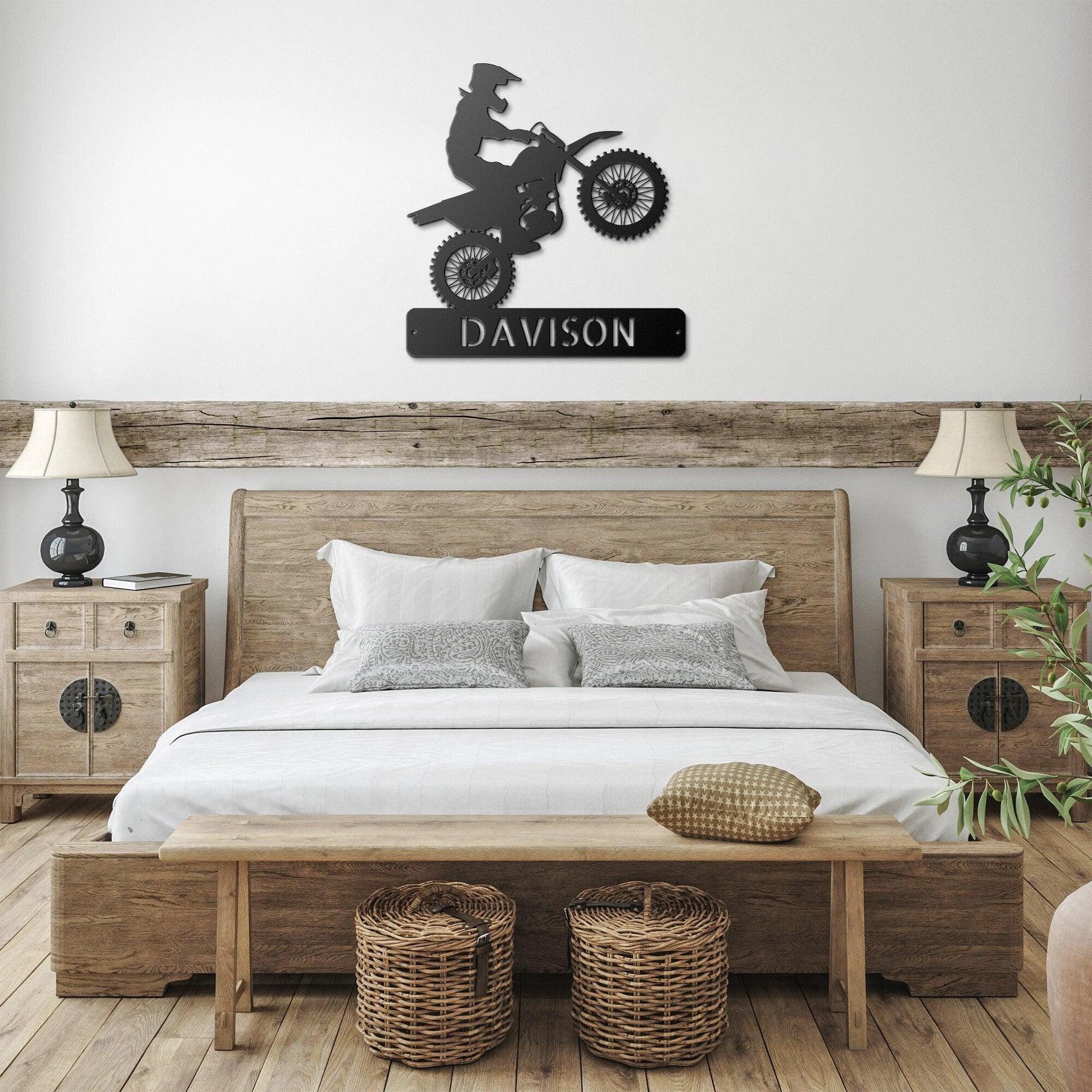 Personalized Motocross Metal Wall Art Sign