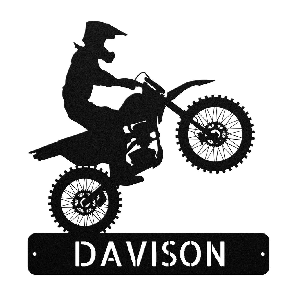 Personalized Motocross Metal Wall Art Sign