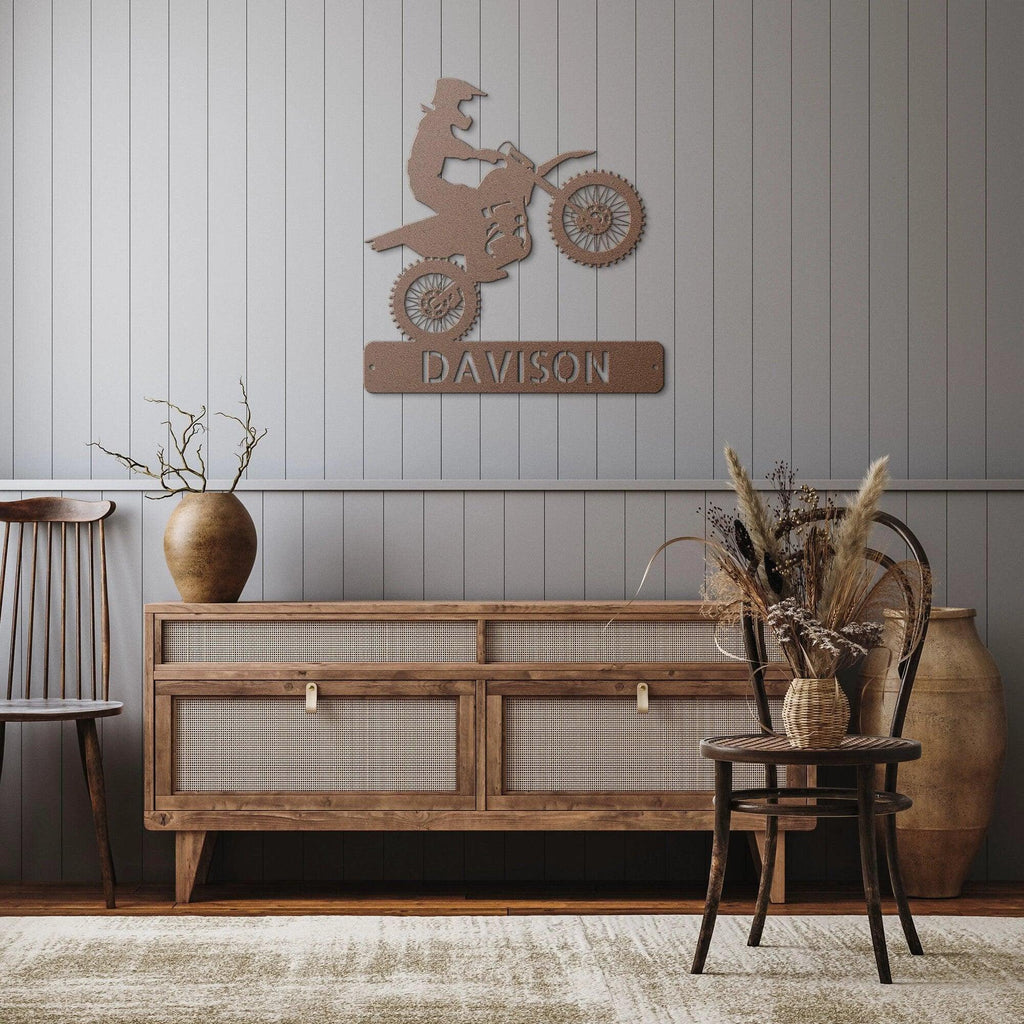 Personalized Motocross Metal Wall Art Sign