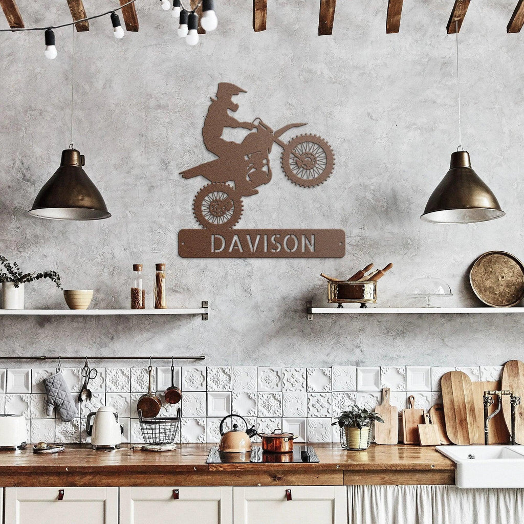 Personalized Motocross Metal Wall Art Sign