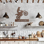 Personalized Motocross Metal Wall Art Sign