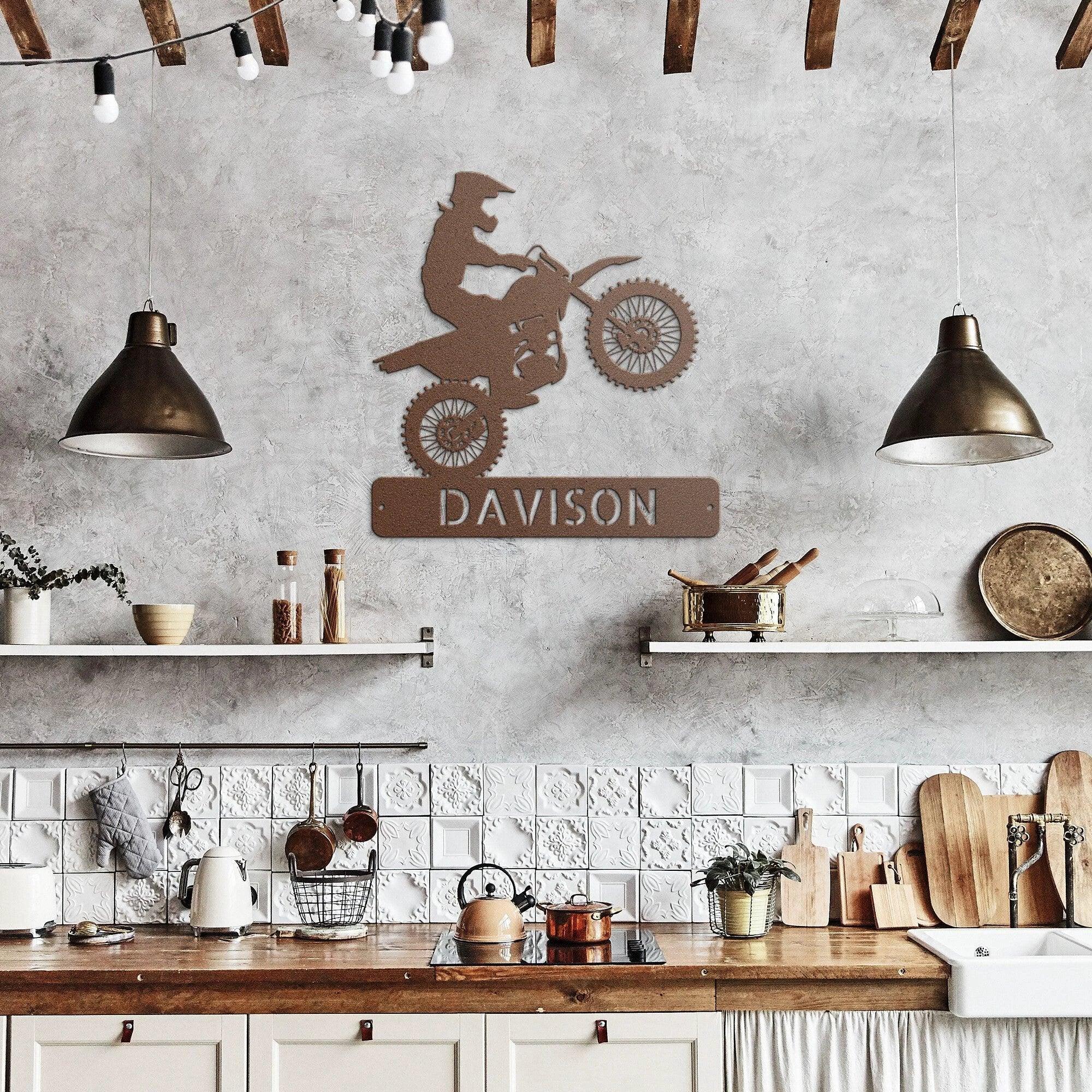 Personalized Motocross Metal Wall Art Sign