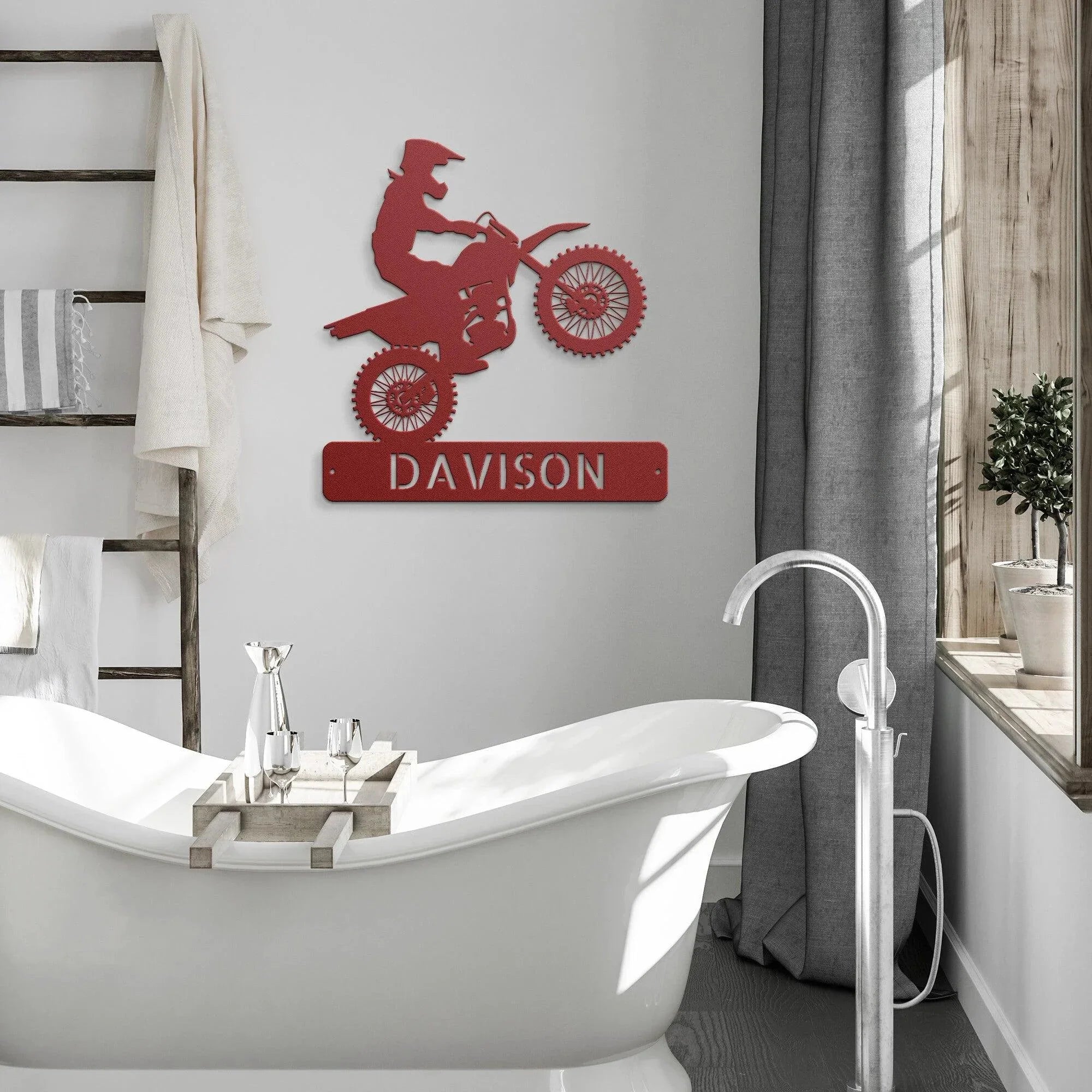 Personalized Motocross Metal Wall Art Sign