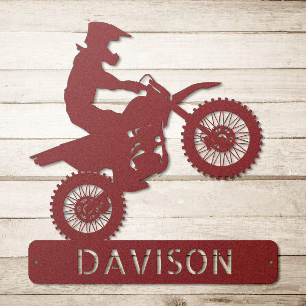 Personalized Motocross Metal Wall Art Sign
