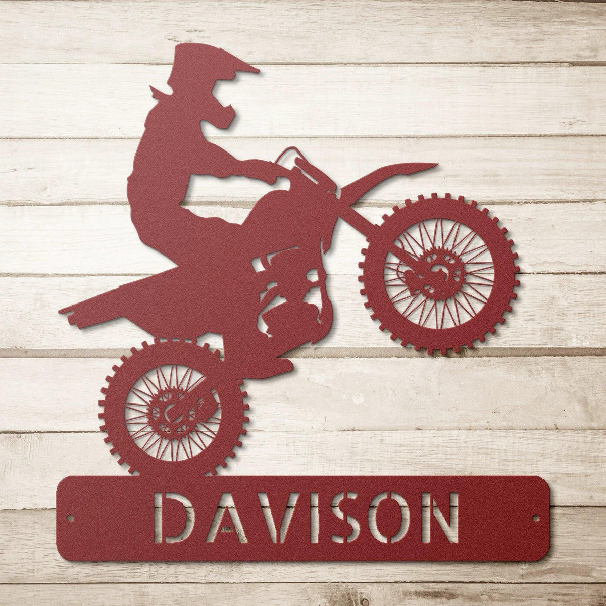Personalized Motocross Metal Wall Art Sign