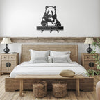 Personalized Panda Bear Metal Wall Sign Art