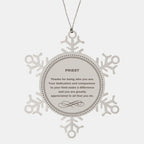Priest Snowflake Ornament - Thanks for being who you are - Birthday Christmas Jewelry Gifts Coworkers Colleague Boss