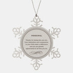 Principal Snowflake Ornament - Thanks for being who you are - Birthday Christmas Jewelry Gifts Coworkers Colleague Boss