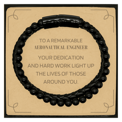 Remarkable Aeronautical Engineer Gifts, Your dedication and hard work, Inspirational Birthday Christmas Unique Stone Leather Bracelets For Aeronautical Engineer, Coworkers, Men, Women, Friends - Mallard Moon Gift Shop