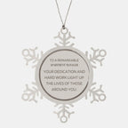 Remarkable Apartment Manager Gifts, Your dedication and hard work, Inspirational Birthday Christmas Unique Snowflake Ornament For Apartment Manager, Coworkers, Men, Women, Friends