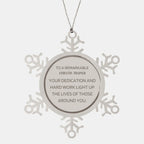 Remarkable Athletic Trainer Gifts, Your dedication and hard work, Inspirational Birthday Christmas Unique Snowflake Ornament For Athletic Trainer, Coworkers, Men, Women, Friends