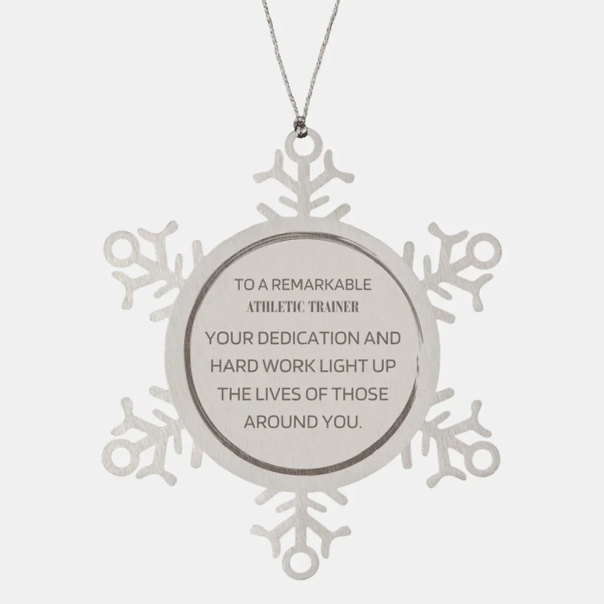 Remarkable Athletic Trainer Gifts, Your dedication and hard work, Inspirational Birthday Christmas Unique Snowflake Ornament For Athletic Trainer, Coworkers, Men, Women, Friends