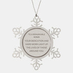 Remarkable Banker Gifts, Your dedication and hard work, Inspirational Birthday Christmas Unique Snowflake Ornament For Banker, Coworkers, Men, Women, Friends