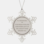 Remarkable CFO Gifts, Your dedication and hard work, Inspirational Birthday Christmas Unique Snowflake Ornament For CFO, Coworkers, Men, Women, Friends