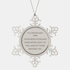 Remarkable Clerk Gifts, Your dedication and hard work, Inspirational Birthday Christmas Unique Snowflake Ornament For Clerk, Coworkers, Men, Women, Friends