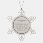 Remarkable Cook Gifts, Your dedication and hard work, Inspirational Birthday Christmas Unique Snowflake Ornament For Cook, Coworkers, Men, Women, Friends
