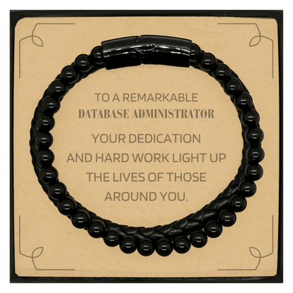 Remarkable Database Administrator Gifts, Your dedication and hard work, Inspirational Birthday Christmas Unique Stone Leather Bracelets For Database Administrator, Coworkers, Men, Women, Friends - Mallard Moon Gift Shop