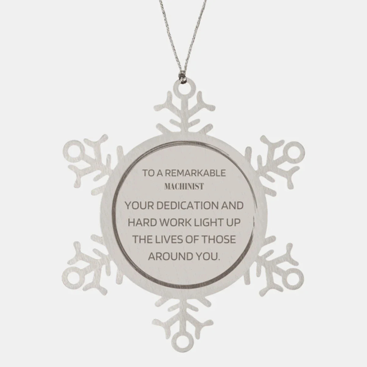 Remarkable Machinist Gifts, Your dedication and hard work, Inspirational Birthday Christmas Unique Snowflake Ornament For Machinist, Coworkers, Men, Women, Friends