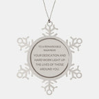 Remarkable Magistrate Gifts, Your dedication and hard work, Inspirational Birthday Christmas Unique Snowflake Ornament For Magistrate, Coworkers, Men, Women, Friends