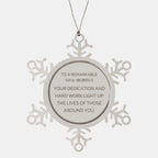 Remarkable Naval Architect Gifts, Your dedication and hard work, Inspirational Birthday Christmas Unique Snowflake Ornament For Naval Architect, Coworkers, Men, Women, Friends