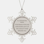 Remarkable Roofer Gifts, Your dedication and hard work, Inspirational Birthday Christmas Unique Snowflake Ornament For Roofer, Coworkers, Men, Women, Friends