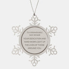 Remarkable Sales Manager Gifts, Your dedication and hard work, Inspirational Birthday Christmas Unique Snowflake Ornament For Sales Manager, Coworkers, Men, Women, Friends