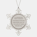 Remarkable School Psychologist Gifts, Your dedication and hard work, Inspirational Birthday Christmas Unique Snowflake Ornament For School Psychologist, Coworkers, Men, Women, Friends