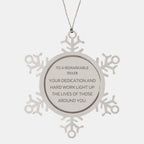 Remarkable Teller Gifts, Your dedication and hard work, Inspirational Birthday Christmas Unique Snowflake Ornament For Teller, Coworkers, Men, Women, Friends