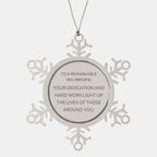 Remarkable Vice-principal Gifts, Your dedication and hard work, Inspirational Birthday Christmas Unique Snowflake Ornament For Vice-principal, Coworkers, Men, Women, Friends