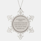 Remarkable Waitress Gifts, Your dedication and hard work, Inspirational Birthday Christmas Unique Snowflake Ornament For Waitress, Coworkers, Men, Women, Friends