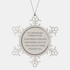 Remarkable Warehouse Clerk Gifts, Your dedication and hard work, Inspirational Birthday Christmas Unique Snowflake Ornament For Warehouse Clerk, Coworkers, Men, Women, Friends