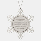 Remarkable Watchmaker Gifts, Your dedication and hard work, Inspirational Birthday Christmas Unique Snowflake Ornament For Watchmaker, Coworkers, Men, Women, Friends