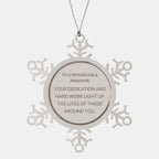 Remarkable Zookeeper Gifts, Your dedication and hard work, Inspirational Birthday Christmas Unique Snowflake Ornament For Zookeeper, Coworkers, Men, Women, Friends