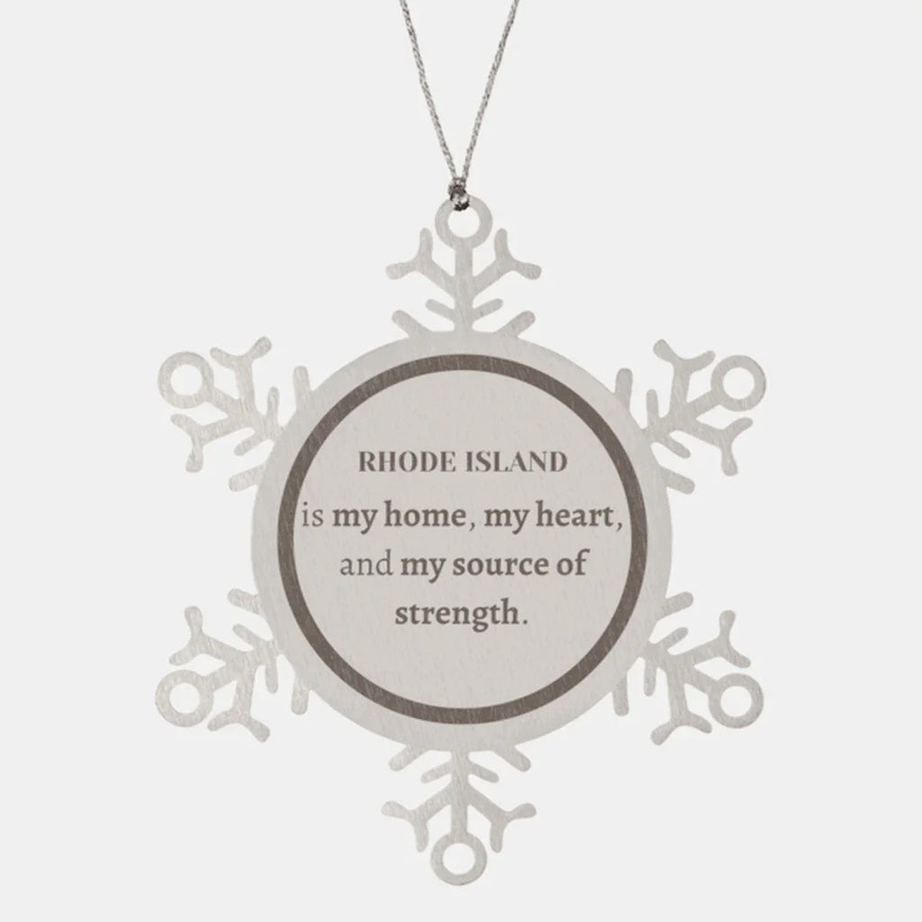Rhode Island is my home Gifts, Lovely Rhode Island Birthday Christmas Snowflake Ornament For People from Rhode Island, Men, Women, Friends