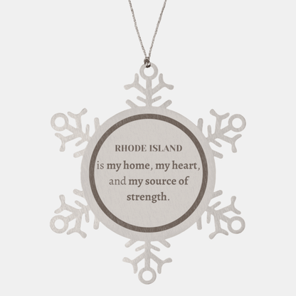 Rhode Island is my home Gifts, Lovely Rhode Island Birthday Christmas Snowflake Ornament For People from Rhode Island, Men, Women, Friends