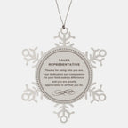 Sales Representative Snowflake Ornament - Thanks for being who you are - Birthday Christmas Jewelry Gifts Coworkers Colleague Boss